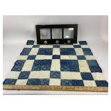 Patchwork Quilt Top, Distressed Wood Window With H