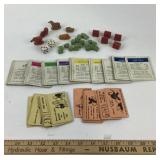 Early Monopoly Wood, Composite Game Pieces, Cards,
