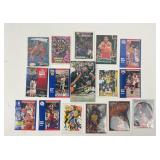 16 basketball inserts and star cards