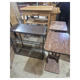 Wood Mobile Island With Shelves, Drawer, Paper