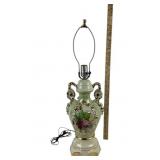 French Victorian Art Deco Porcelain Table Lamp Wit