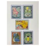 5 Pokï¿½mon vintage Topps trading cards