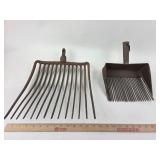 Metal Agricultural Rake and Seed Sieve
