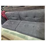 Black Suede Futon 73 in. Long
