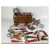 Jell-O Crate & Red Handle Kitchen Utensils: Ekco T
