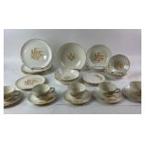 22K Gold Trim Golden Wheat Dinnerware Set by Homer