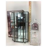 Glass Curio Cabinet, Godinger Crystal Clock