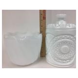 Milk Glass: Imperial Hobstar Cookie Jar, Planter