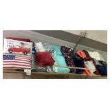 Americana Throw Pillows, Grey Curtains, Area Rugs: