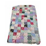 Postage Stamp Quilt 80x52 Multicolor Patchwork