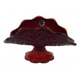 Westmoreland Ruby Glass Pedestal Dish