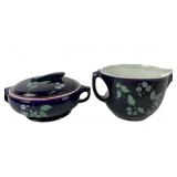 Hallï¿½s Superior Navy Blue Batter Bowl, Covered Dis