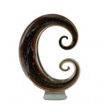 Murano Art Glass Sculpture With Gold Accents