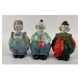 3 Clown Bobblehead Noddlers