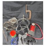 Tools Including Clamp, Jack, Air Pump