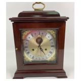 Ridgeway Wood Mantel Clock With Brass Accents