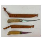 J Marttiini Finnish Knives With Leather Sheaths