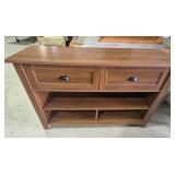 Wood Console Table With 2 Drawers & Lower Shelves