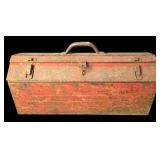 Metal Toolbox With Red Finish