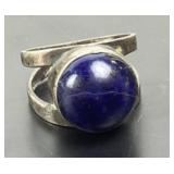 Sterling & blue kyanite ring, size 5.5. Total