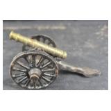 Cast Iron And Brass Toy Cannon Model