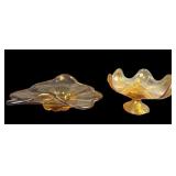 Amber Glass Ruffled Edge Dishes