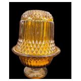 Amber Glass Hurricane fairy lamp