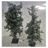 Partial Faux Pine Trees With Base (One Missing
