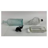 Glass Art Grapes, Marble Elephant, Crystal
