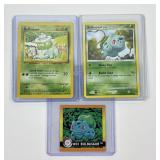 3 Pokï¿½mon vintage Bulbasur cards