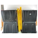 4 Black Plastic Storage Containers w/ Lids