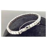 Art Deco Otis sterling & rhinestone bracelet.