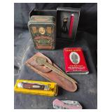 Jack Daniels, Prince Albert Tins, Buck Knife +