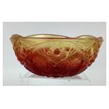 Vintage Jeannette Amberina Red & Amber Glass Bowl