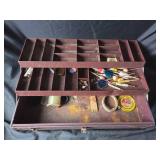 Metal Tackle Box With Fishing Gear