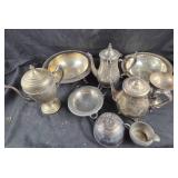Silver-Plated Tea Sets, Bowls, Trays, Goblet