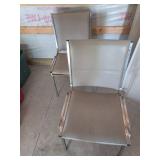 2 Metal Frame Chairs With Vinyl Seats