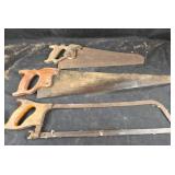 Hand Saws Including Rip Saw, Bow Saw