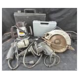 Power Tools Including Router, Drill, Circular Saw