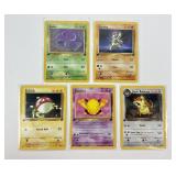 5 Pokï¿½mon vintage first edition cards