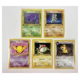5 Pokï¿½mon vintage first edition cards