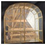 Brass Tabletop Curio Cabinet with Glass Panels