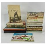 Books by Jules Verne, Isaac Asimov, Roald Dahl, St