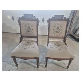 Eastlake Parlor Side Chairs With Floral