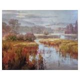 Canvas Oil Painting - Bend In The River 36 in. X