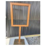 Wood Display Stand With Brass Base
