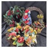 Seasonal Floral Wreaths With Basket Arrangement