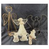 Wire Candle Holders, Wooden Figure, Crochet Angels