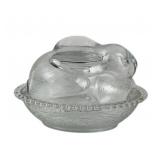 Clear Glass Bunny Covered Dish