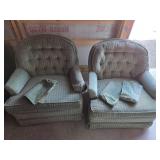 Bernhardt Green Upholstered Armchairs